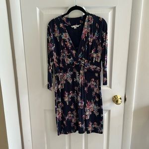 Navy blue with floral pattern Boden dress. UK16 US12.